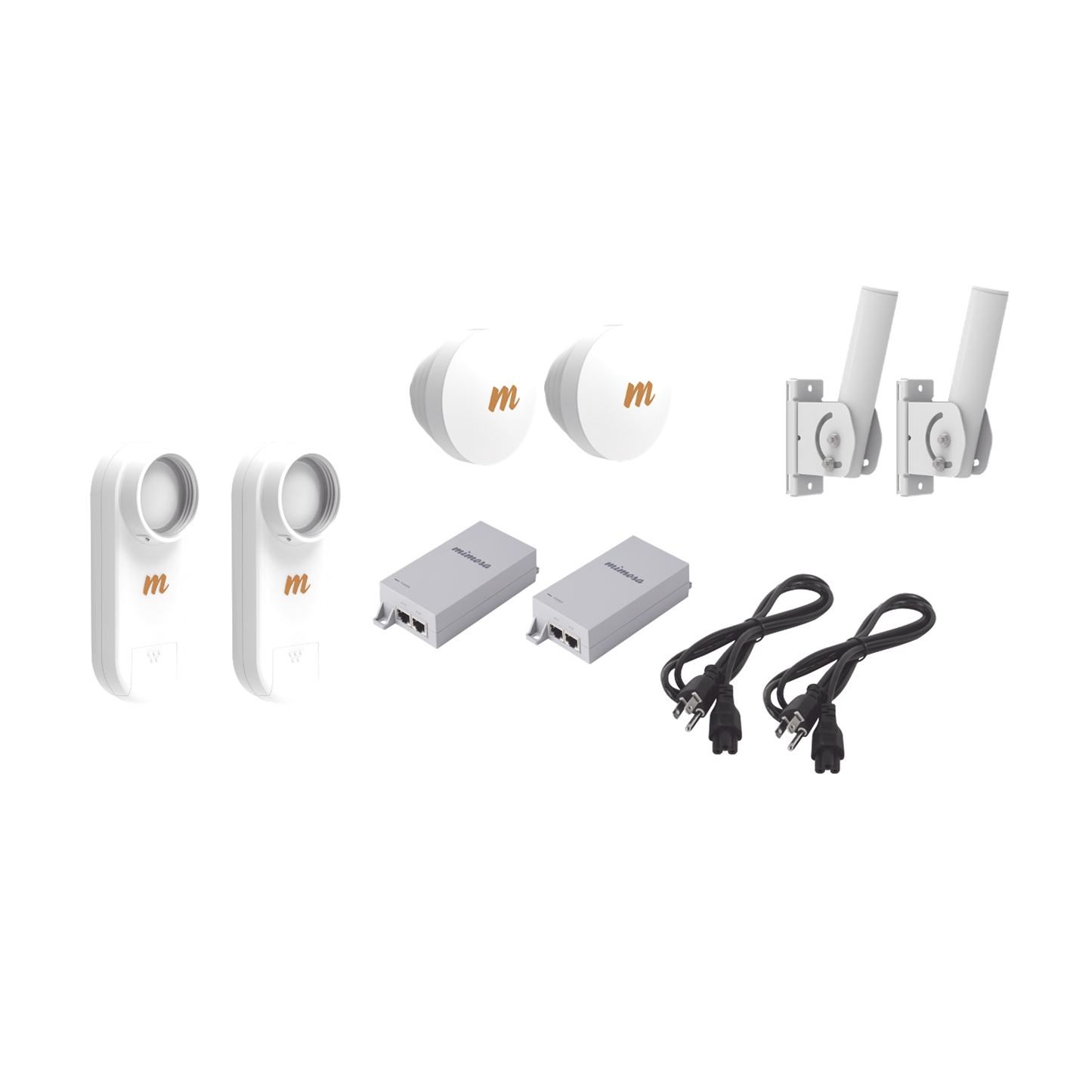 Kit de 2 radios C5X con 2 antenas de (16 dBi),  rango de frecuencia extendida (4.9 a 6.4 GHz),  incluye inyector POE, cable de alimentaciÃ³n y 2 FLEXIMOUNT-XL para alineaciÃ³n, distancia de hasta 6 km