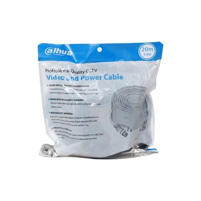 Cable de 20 Metros Armado para Video y Energía/ Para Camaras Hasta 4k/ Conectores BNC y de Energía/ Uso Exterior e Interior/ Cobre de Alta Pureza