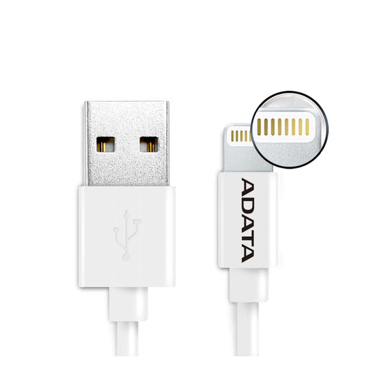 Cable Lightning ADATA AMFIPL-1M-CWH  ADATA AMFIPL-1M-CWH, USB, Lightning, Blanco