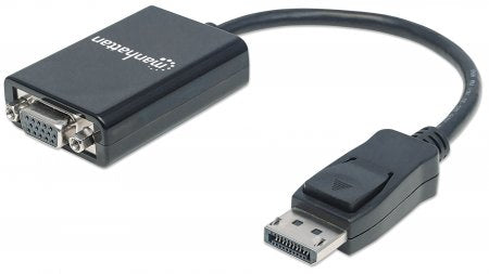 151962 Convertidor de Diplayport a VGA; DisplayPort Macho a VGA HD15 Hembra,15 cm activo color Negro.