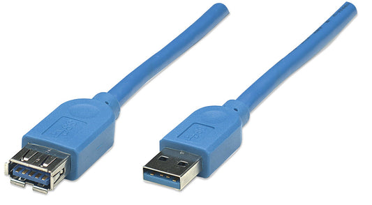 Cable de Extensión USB de Súper Velocidad  (322379) Manhattan  USB 3.2 Gen 1, A Macho / A  Hembra, soporta velocidades de hasta 5 Gbps