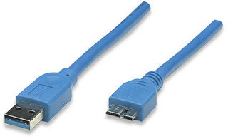 325424 Cable para Dispositivos USB Micro-B de SúperVelocidad; USB 3.2 Gen 1, A Macho/ SuperSpeed Micro-B Macho, 5 Gbps, 2 m, Azul