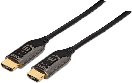 Cable HDMI Fibra Óptica 4K@60Hz MANHATTAN 355445, 50 m, Macho, Negro