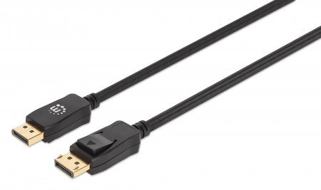 353618 Cable DisplayPort 8K, macho a macho, contactos chapados en oro, diseño anti-enredos, Longitud 2m, Color Negro.