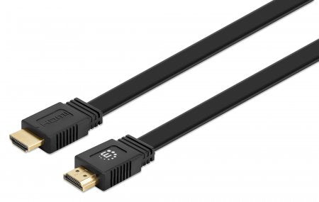 Cable HDMI 2.0, Alta Velocidad con Ethernet PLANO 4K@60Hz MANHATTAN 355643, 10 m, Macho, Negro