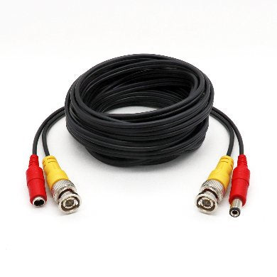 CABLE COAXIAL SIAMES PARA CCTV/CATV, DE 20 MTS, INCLUYE CONECTORES DE VIDEO Y ENERGÍA  PRE-ENSAMBLADOS, NEGRO, BROBOTIX 764755
