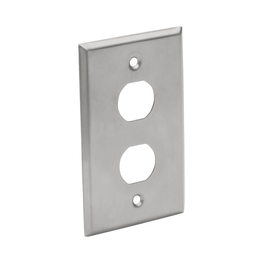 Placa Frontal de Ancho Sencillo de 2 Puertos TRIPP-LITE N206-FP02-IND, Plata, Acero inoxidable