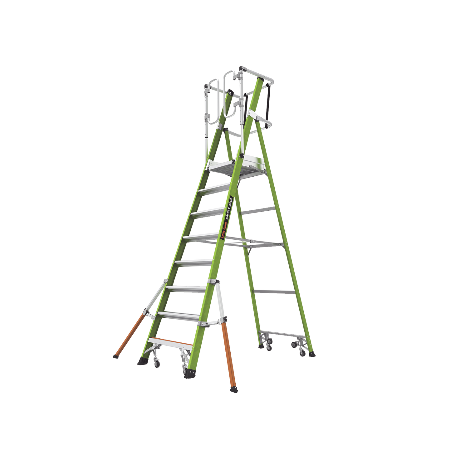 Escalera Fija de 8' (2.4m) de Fibra de Vidrio con Jaula y PeldaÃ±os de Aluminio. (SKU:19708-146).