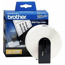 Etiqueta blanca de papel Brother DK1208, 400 etiquetas de 38 mm de ancho x 90.3 mm de largo. Impresión en negro. QL800 / QL810W / QL1110NWB.