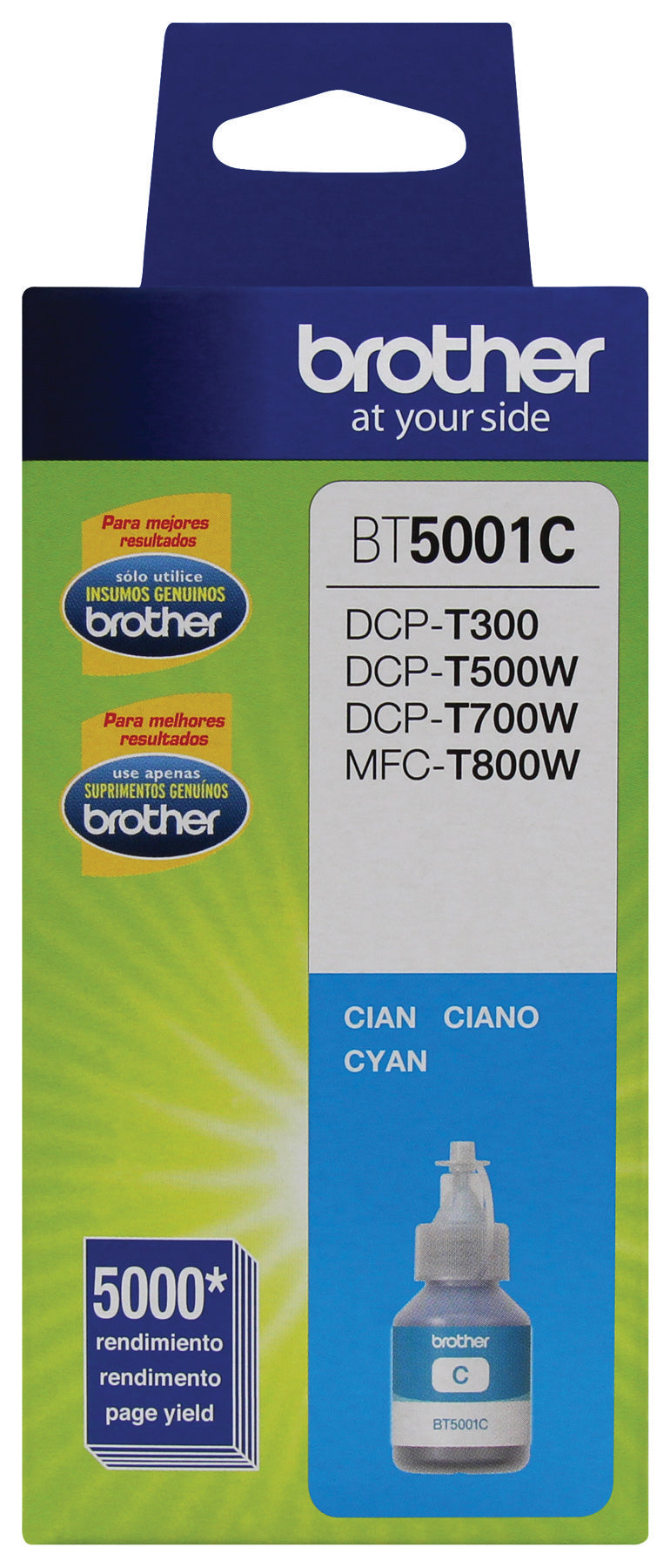Botella de Tinta Brother BT5001C, Cyan