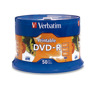 Disco DVD-R VERBATIM 95137, DVD-R, 4.7 GB, 50, 16x, 120 min