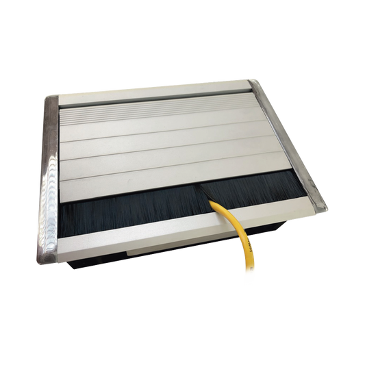 Caja universal vacía de 1 módulo para instalación en escritorio (voz, datos, vídeo, contactos eléctricos), (No incluye accesorios)