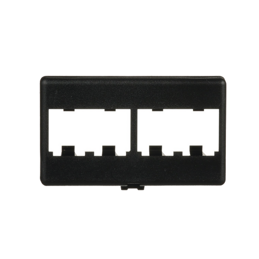 Placa de Mobiliario Modular EstÃ¡ndar, Salidas Para 4 Puertos Mini-Com, Color Negro