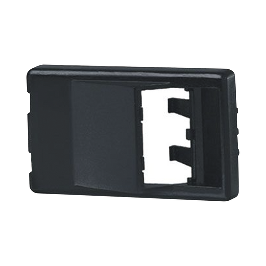 Placa de Mobiliario Modular EstÃ¡ndar, Salidas Para 2 Puertos Mini-Com Angulados, Color Negro