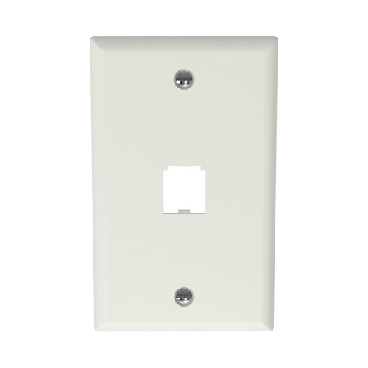 Placa de Pared Vertical ClÃ¡sica, Salida Para 1 Puerto Mini-Com, Color Blanco Mate