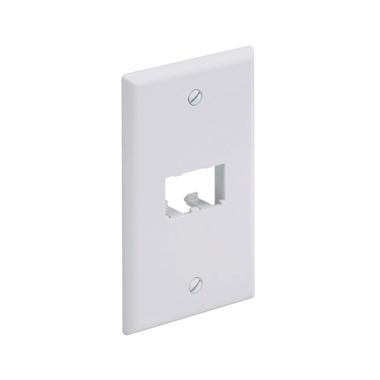 Placa de Pared Vertical ClÃ¡sica, Salida Para 2 Puertos Mini-Com, Color Blanco