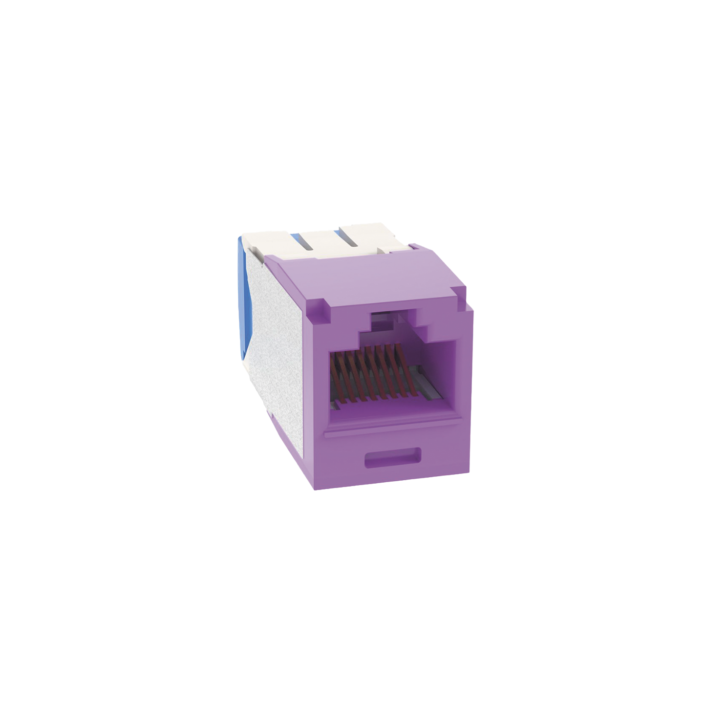 Conector Jack RJ45 Estilo TG, Mini-Com, CategorÃ­a 6A, de 8 posiciones y 8 cables, Color Violeta