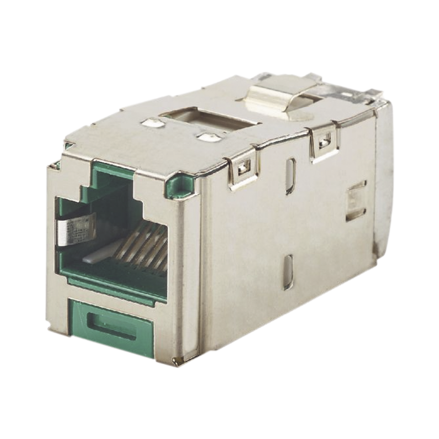 Conector Jack RJ45 Blindado, Estilo TG, Mini-Com, CategorÃ­a 6A, de 8 posiciones y 8 cables, Color Verde