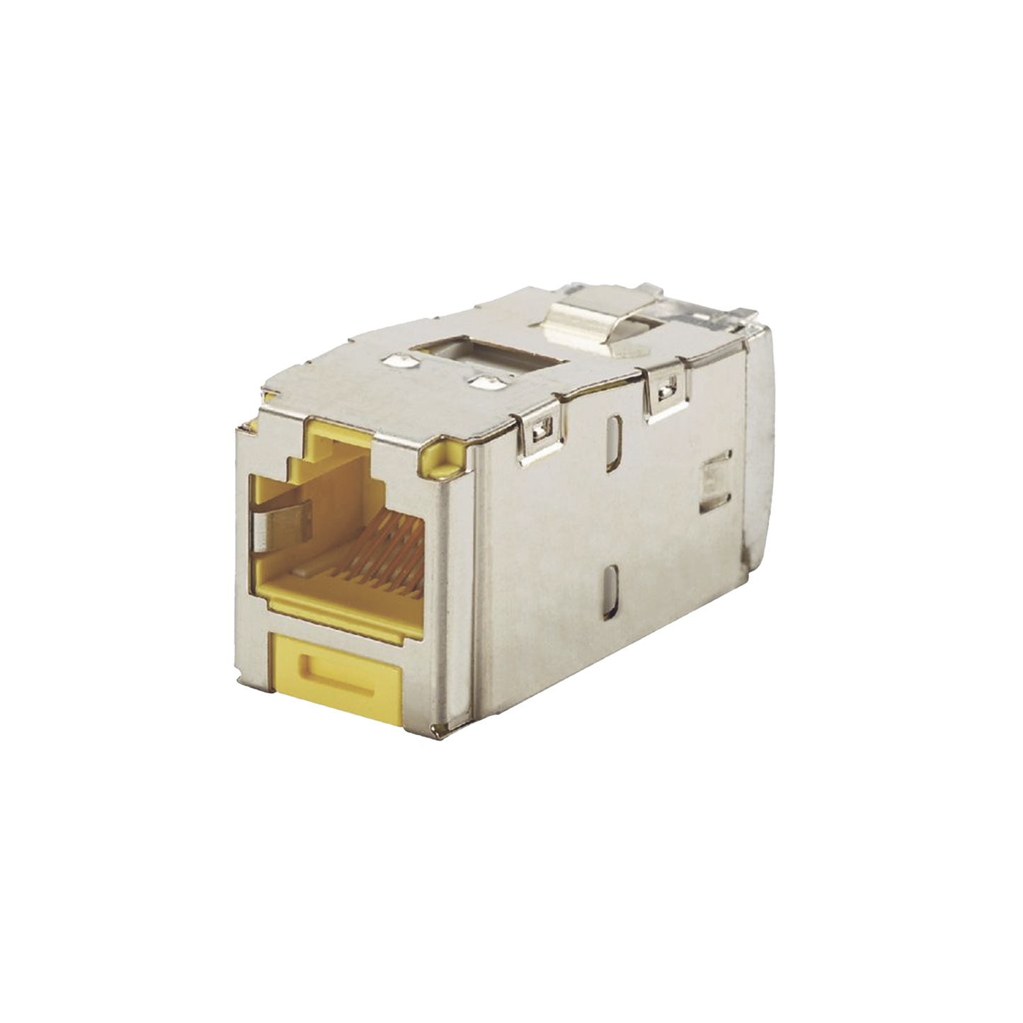 Conector Jack RJ45 Blindado, Estilo TG, Mini-Com, CategorÃ­a 6A, de 8 posiciones y 8 cables, Color Amarillo