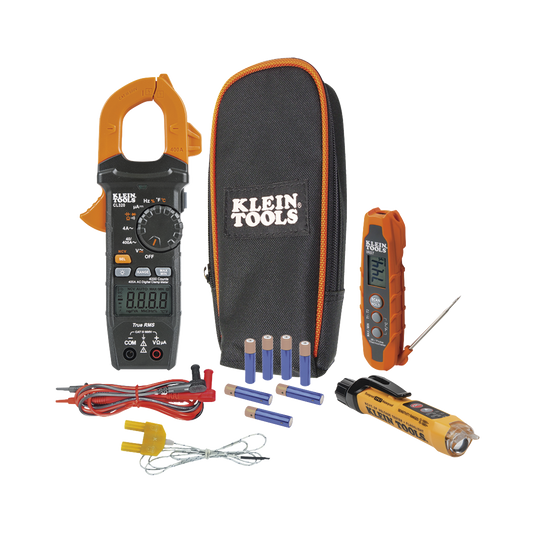 Kit de Prueba ElÃ©ctrica HVAC para Aire Acondicionado, CalefacciÃ³n, Minisplits, etc. MediciÃ³n de Voltaje CA/CC, Resistencia, Frecuencia, Capacitancia, Diodos, Temperatura, Ciclo, Micro Amperios CC.