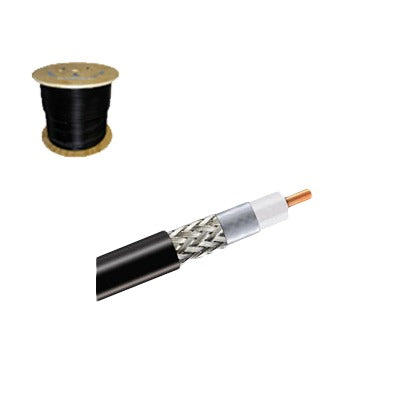 Cable coaxial 90% de blindaje, certificaciÃ³n RoHS, conductor de cobre revestido de aluminio, 50 Ohms, Carrete de 300 m