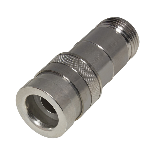 Conector N Hembra de CompresiÃ³n, en LÃ­nea para LMR-400, CNT-400, RG-8/U, Plata/ Oro/ TeflÃ³n.