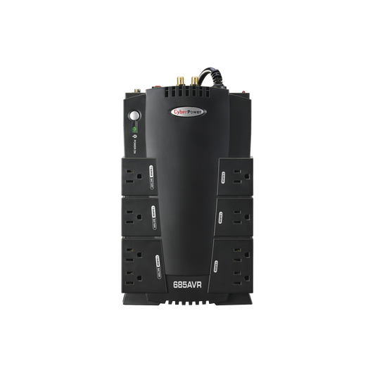 UPS de 685 VA/390 W, TopologÃ­a LÃ­nea Interactiva, Entrada 120 Vca NEMA 5-15P, Tipo Gabinete Compacto, Con 8 Tomas NEMA 5-15R