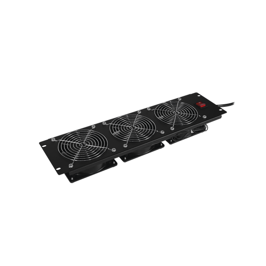 Kit de 3 Ventiladores para Montaje en Rack de 19 in, AlimentaciÃ³n 120 Vca con Plug NEMA 5-15P, 3 UR, Color Negro