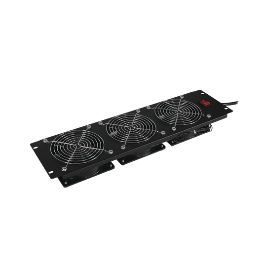 Kit de 3 Ventiladores para Montaje en Rack de 19 in, AlimentaciÃ³n 220 Vca con Plug IEC C14, 3 UR, Color Negro