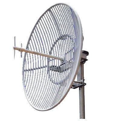 Antena ParabÃ³lica de Rejilla | 824-960 MHz | 23 dBi de Ganancia | Cubre muy bien la Banda 5 (850 MHz) Celular. Antena Donadora que se utiliza para los amplificadores de seÃ±al celular para cubrir comunidades alejadas.