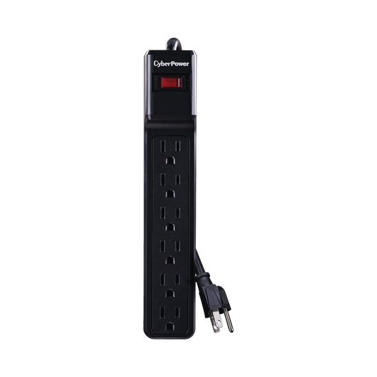 Multicontacto Con Supresor de Picos, Voltaje de Entrada 125 Vca NEMA 5-15P, Con 6 Salidas NEMA 5-15R, 1200 Joules