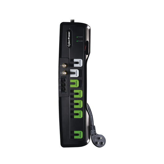 Multicontacto Con Supresor de Picos, Voltaje de Entrada 125 Vca NEMA 5-15P, Con 7 Salidas NEMA 5-15R, 1950 Joules, ProtecciÃ³n RJ11 y Coaxial RG6