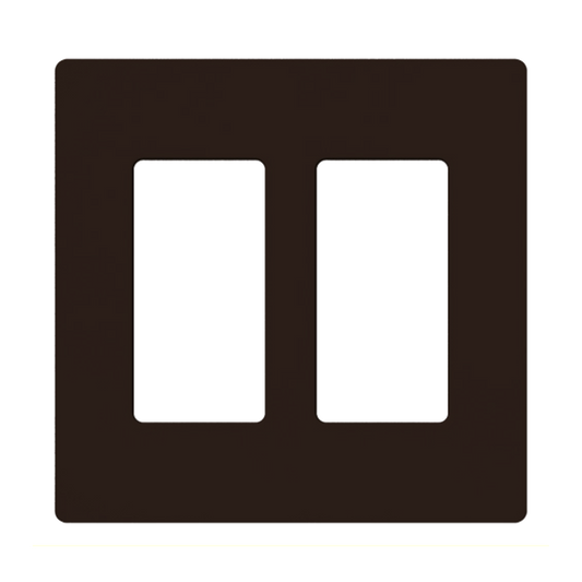 Placa de pared 2 espacio, para atenuador (dimmer), switch ó control remoto PICO inalámbrico.