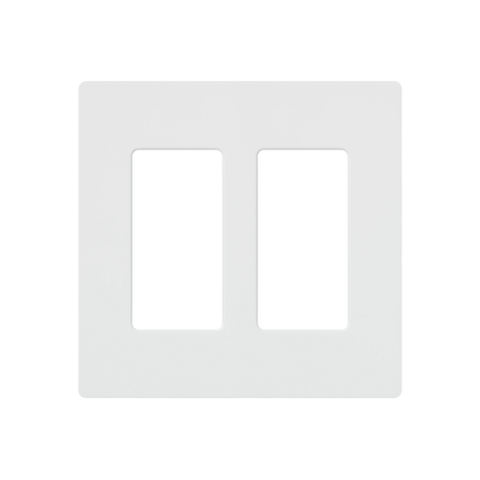 Placa de pared 2 espacios, para atenuador (dimmer), apagador Ã³ control remoto inalÃ¡mbrico LUTRON.