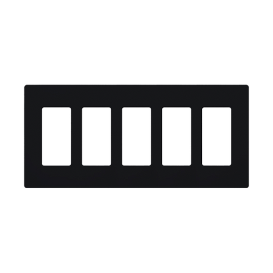 Placa de pared 5 espacios, para atenuador (dimmer), switch ó control remoto PICO inalámbrico