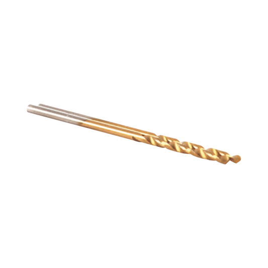 Broca de acero alta velocidad de 3/16â€ con recubrimiento de nitrito de titanio.