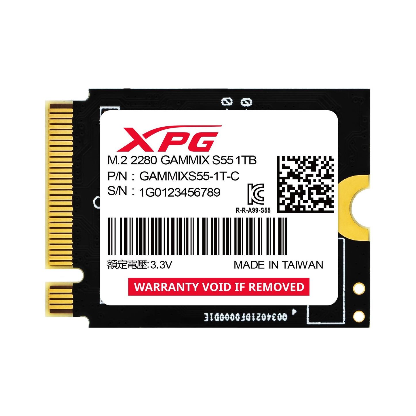 Unidad de estado sólido SSD XPG 	 GAMMIX S55, 1 TB, PCI Express 4.0, 5000 MB/s, 3700 MB/s