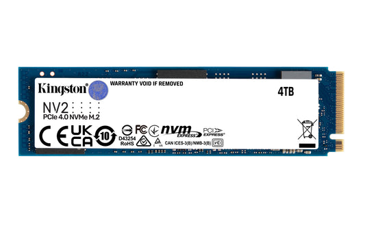 UNIDAD DE ESTADO SOLIDO KINGSTON NV2 4000GB M.2 2280 NVME PCIE GEN 4X4 LECT.3500MB/S