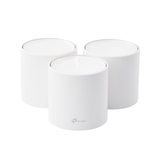 Kit 3 Routers InalÃ¡mbricos MESH Interior para Hogar / Doble Banda Wi-Fi 6 AX1800 Mbps / 2 Puerto Gigabit WAN/LAN / 2 Antenas Internas / AdministraciÃ³n Mediante la App Deco (iOS, Android) / ProtecciÃ³n HomeShield