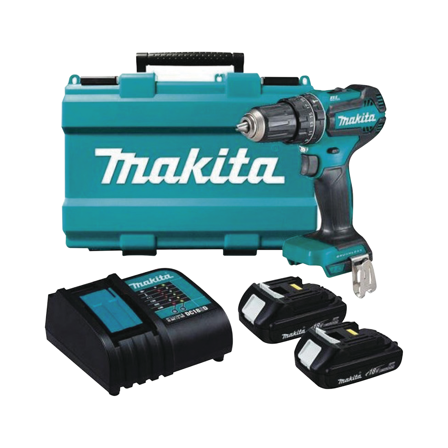 Rotomartillo/Taladro InalÃ¡mbrico (1/2") de 1,900 RPM, 18Vcc, Torque 50 N.m. Incluye 2 Bat. (1.5Ah) y Cargardor. SIN CARBONES.