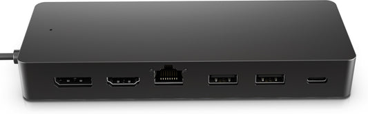 Hub multipuerto USB-C universal HP 50H55AA conexión de datos, video o red[4]. 1 HDMI 2.0, 1 DisplayPort™ 1.2, 2 puertos USB-A, 1 puerto USB-C®[1], 1 puerto