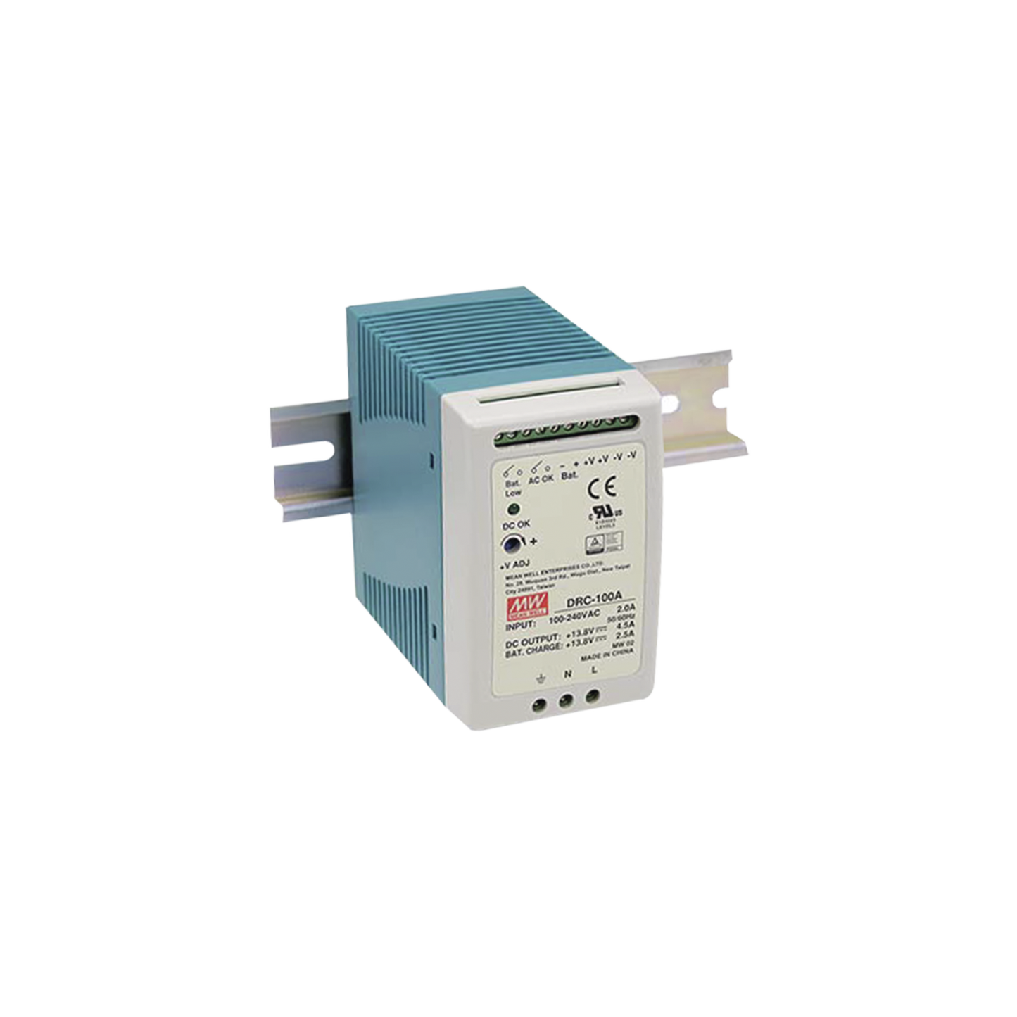 Fuente de poder Riel Din 12V, 100W con Cargador de BaterÃ­a