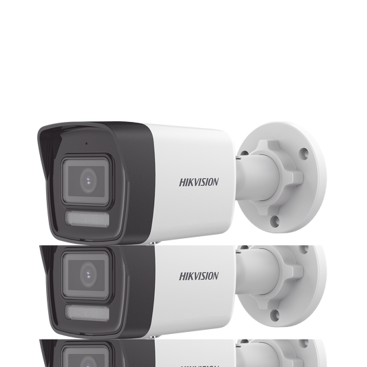 [Dual Light] Bala IP 2 Megapixel / Lente 2.8 mm / 30 mts IR + 30 mts Luz Blanca / Micrófono Integrado / ACUSENSE Lite / Exterior IP67 / H.265 / PoE / ONVIF / Micro SD