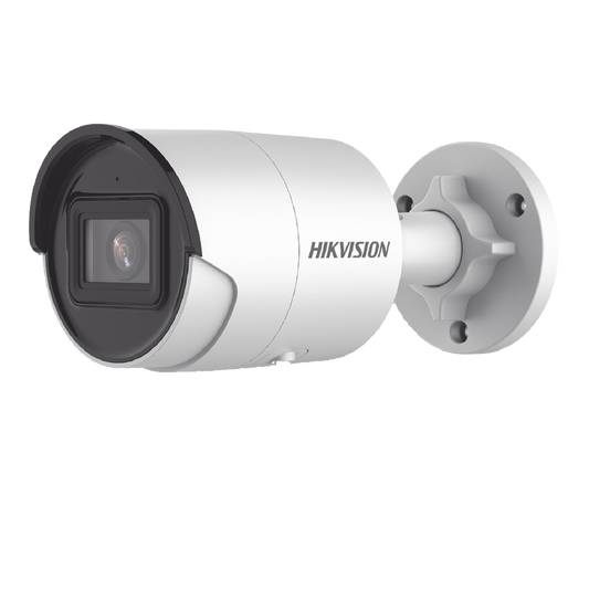 Bala IP 4 Megapixel / Lente 2.8 mm / 40 mts IR EXIR / Exterior IP67 / WDR 120 dB / PoE / Micrófono Integrado / ACUSENSE 
