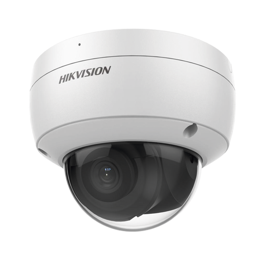 Domo IP 4 Megapixel / Lente 2.8 mm / 30 mts IR EXIR / Exterior IP67 / WDR 120 dB / PoE / ACUSENSE (Evita Falsas Alarmas) / Micrófono Integrado / Ultra Baja Iluminación / Metal / MicroSD / ONVIF / ACUSEARCH