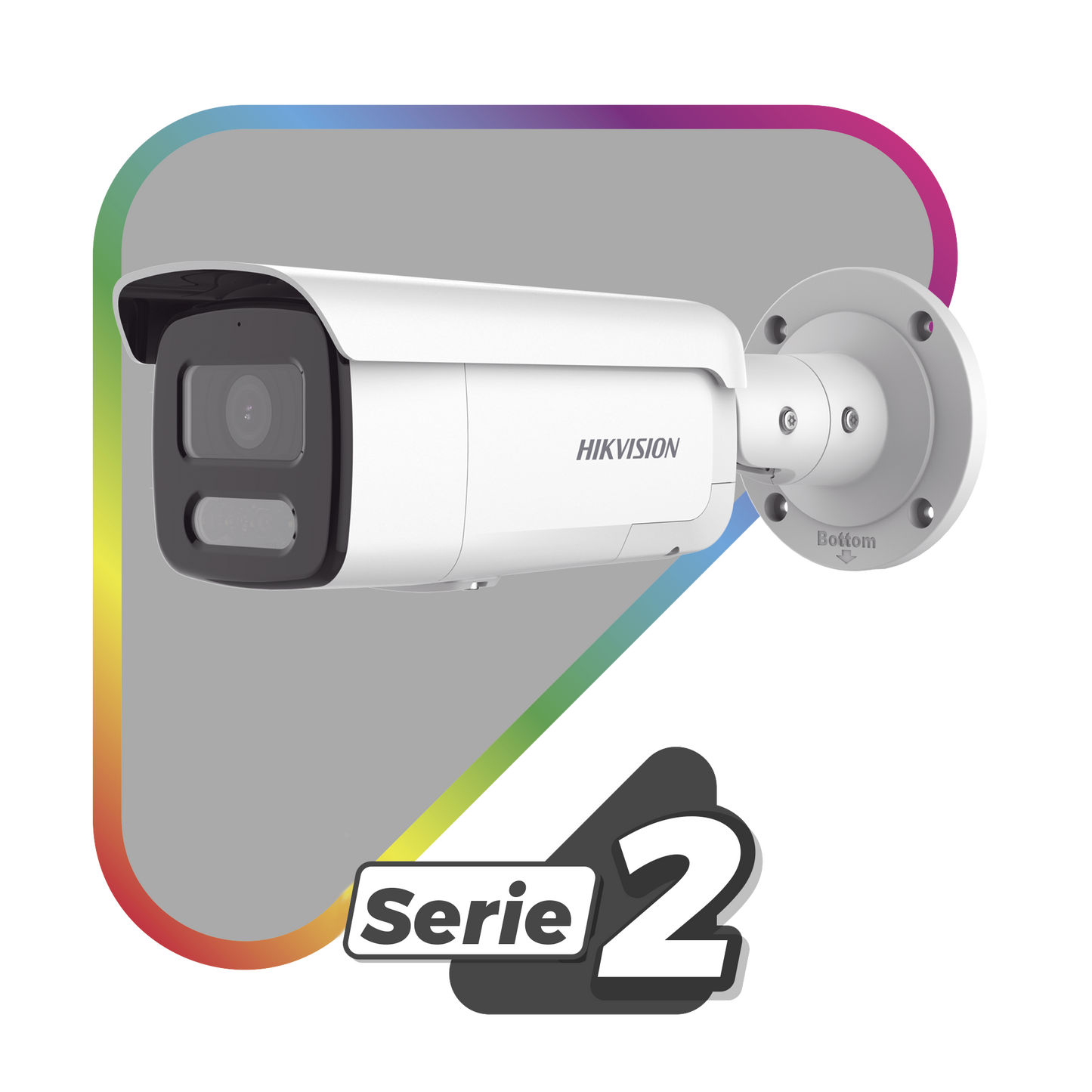 [Dual Light + ColorVu] Bala IP 4 Megapixel / Lente 4 mm / 60 mts IR + 60 mts Luz Blanca / Exterior IP67 / Luz Intermitente y Alerta de Audio / Videoanaliticos (Filtro de Falsas Alarmas) / PoE / WDR 130 dB / Captura Facial / ACUSEARCH
