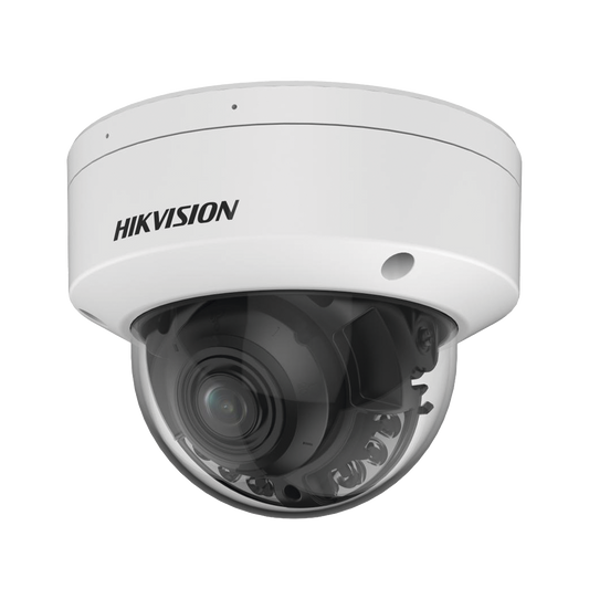 Domo IP 4 Megapixel / Lente Motorizado 2.7 - 13.5 mm / Dual Light (60 mts IR + 60 mts Luz Blanca ) / Exterior IP67 / WDR 130 dB / PoE + / AcuSense / MicroSD