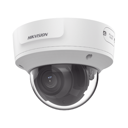 Domo IP 5 Megapixel / Lente Mot. 2.7 a 13.5 mm / 45 mts IR EXIR / AcuSense / IP67 / IK10 / WDR 120 dB / PoE+ / Entrada y