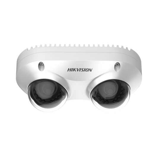 PanoVu Series / Lente Dual de 8 Megapixel (2 Lentes de 2.8 mm) / IP67 / IK10 / PoE / WDR 120 dB / 10 mts IR / Entrada y 