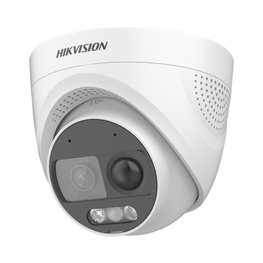 Turret TURBOHD 2 Megapixeles (1080p) / Imagen a color 24/7 / Lente 2.8 mm / Luz Blanca 20 mts / Exterior IP67 / WDR 130d